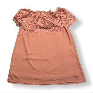 NWT The Hanger Rose Blush Off the Shoulder Top